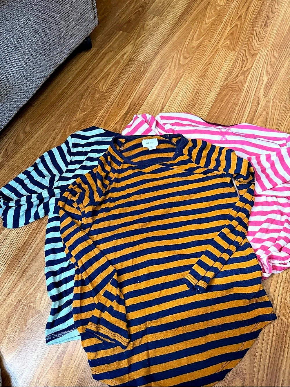 Old Navy Striped Long Sleeve Top in Blue & Orange XL (14)